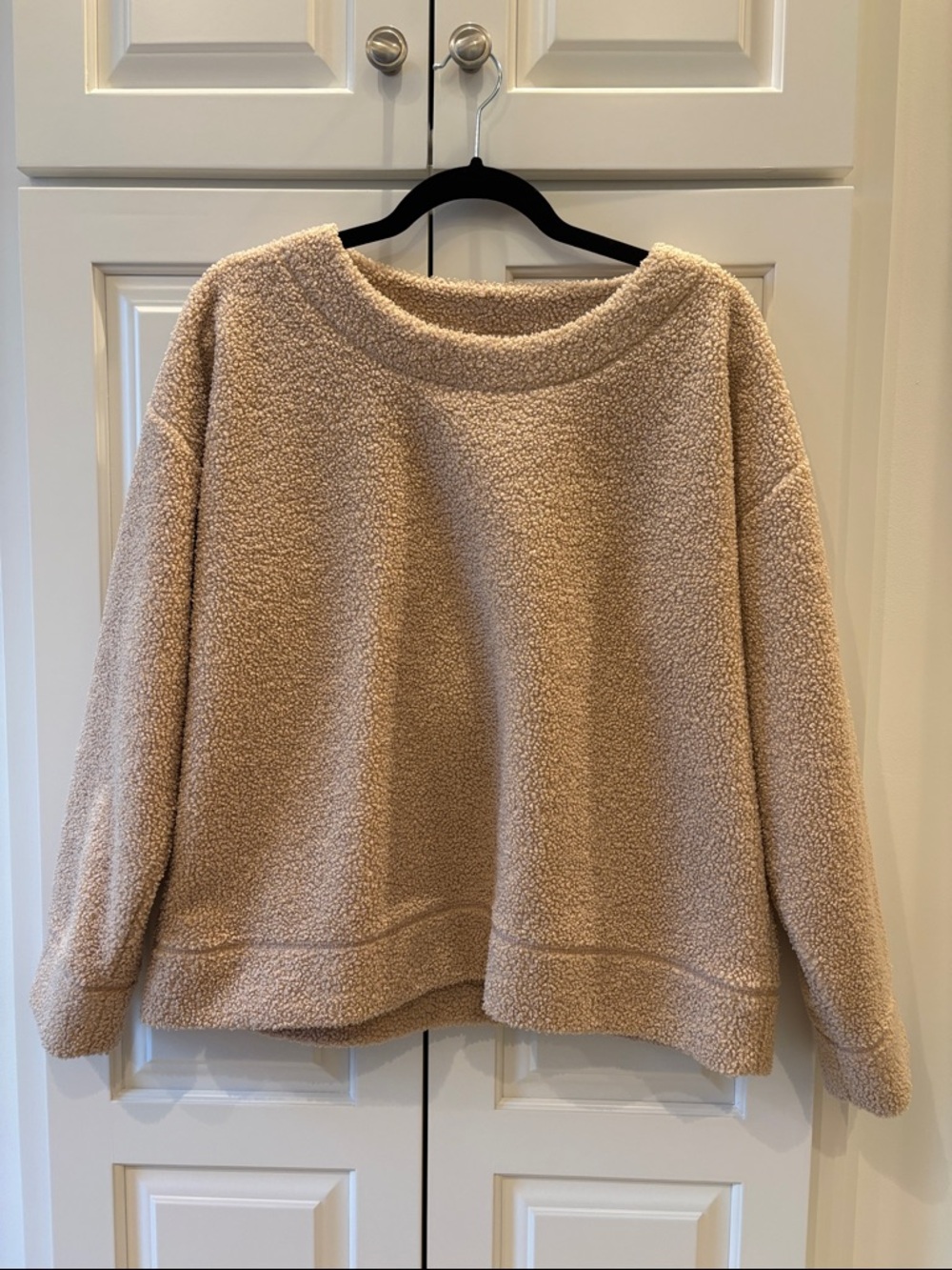 J. Crew Cream Sherpa Crewneck Sweater